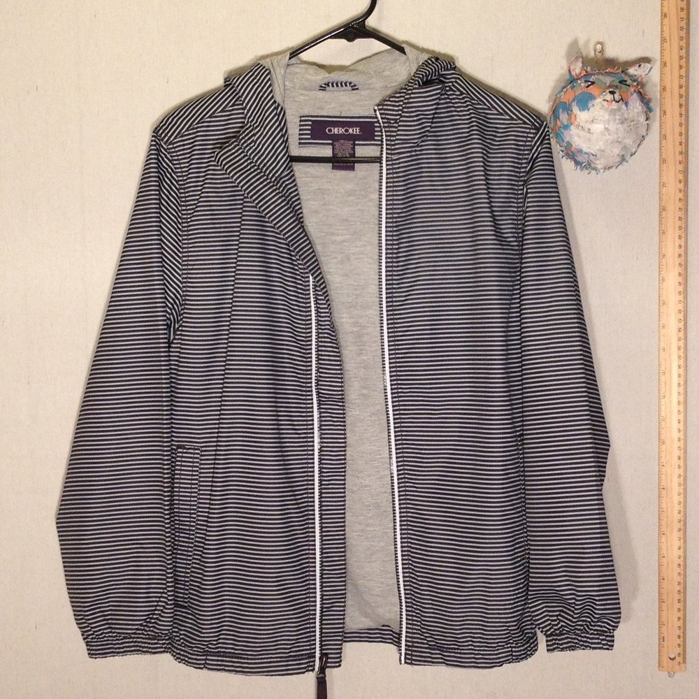 Cherokee Kids Boy Jacket Black White Hoodie, L